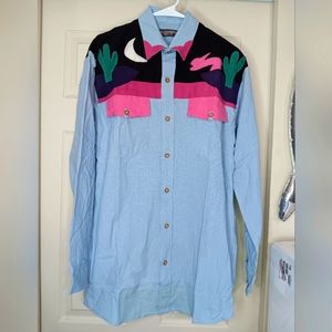 Men's Vintage Alhambra Western Button Down Shirt Size Medium